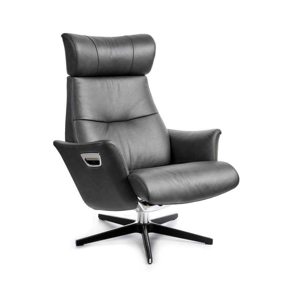 Conform Beyoung Wood Detail Swivel Reclining Chair Leather